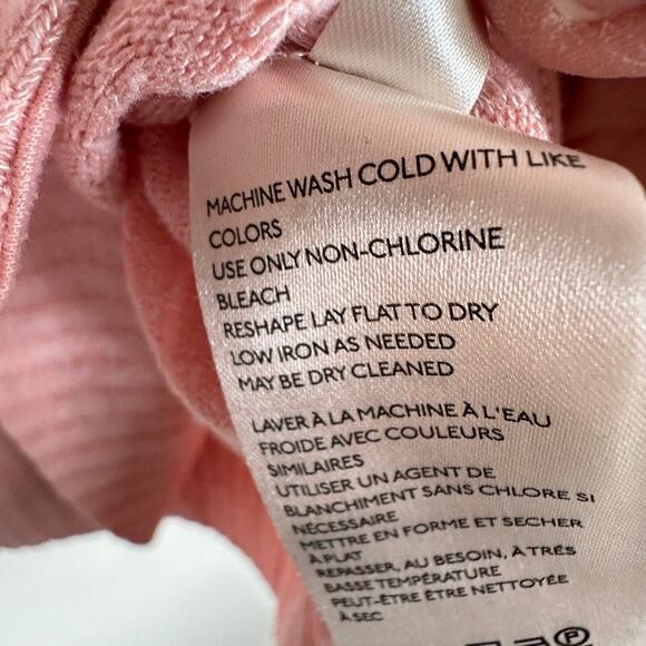 Anthropologie Maeve Cowl Neck Sweater Ribbed Knit Preppy Pink Womens MEDIUM - Picture 10 of 13